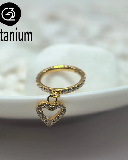 ASTM F136 Titanium Nose Rings Hoop Septum with CZ Flower Clicker Piercing Ear Cartilage Tragus Helix Rook Daith Earrings Jewelry
