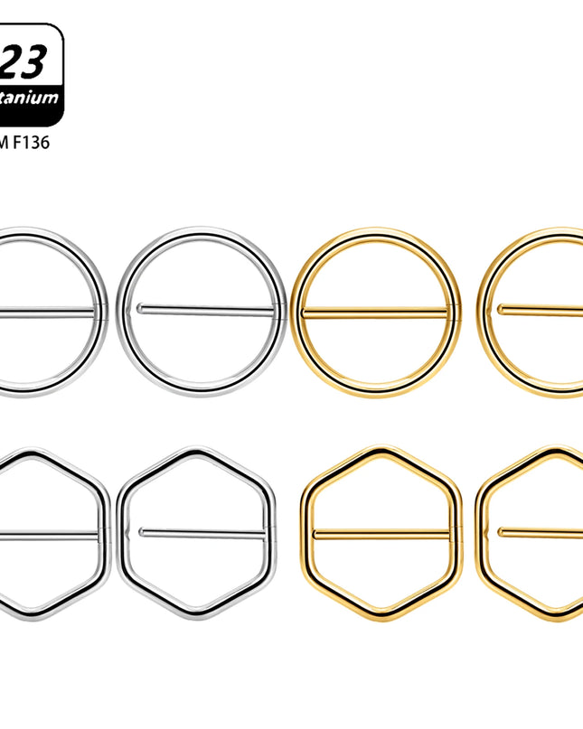 1/10pcs G23 Titanium Piercing Nipple Piercing Breast Ring Minimalist for Women Round Geometric Nipple Ring Body Piercing Jewelry