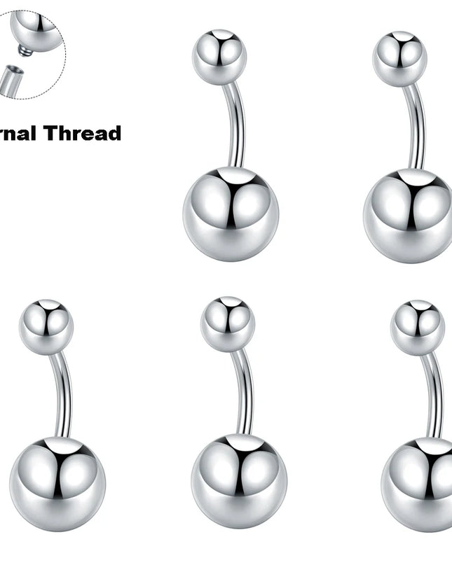 1Pc/5Pcs G23 Titanium Belly Button Rings for Women Double Balls Navel Rings Ombligo Piercing Body Jewelry