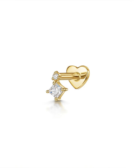 AIDE Heart Round Ball Flat Helix Piercing Earring 925 Sterling Silver Ear Studs Geometric Zircon Exquisite Trinket Studs Aretes