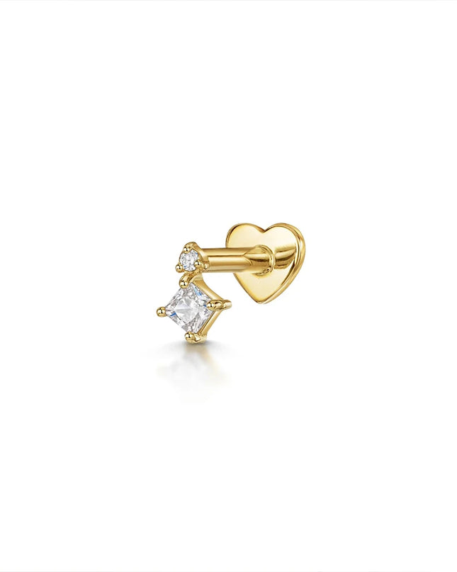 AIDE Heart Round Ball Flat Helix Piercing Earring 925 Sterling Silver Ear Studs Geometric Zircon Exquisite Trinket Studs Aretes