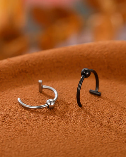 1PC Stainless Steel Fake Nose Ring Hoop Septum Rings Non-Pierced C Clip Lip Ring Earring Fake Nose Piercings Women Body Jewelry