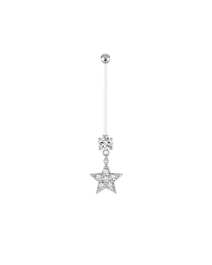 Pregnancy Belly Button Rings Long Bar 38mm Sport Maternity Flexible Bioplast Clear Navel Belly Rings Piercing Retainer Jewelry