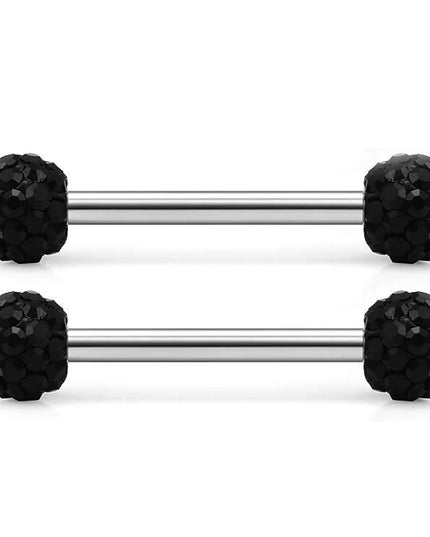 2Pcs 14G Surgical Steel Tongue Ring Nipple Shield Barbell Ring Bar Nipplerings Body Piercing Jewelry for Women Men 14/16/18mm
