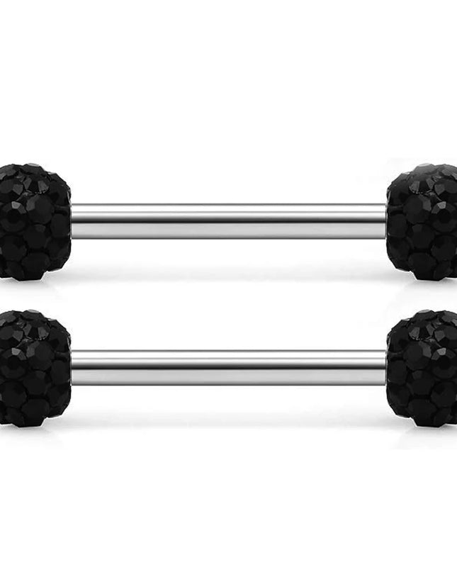 2Pcs 14G Surgical Steel Tongue Ring Nipple Shield Barbell Ring Bar Nipplerings Body Piercing Jewelry for Women Men 14/16/18mm