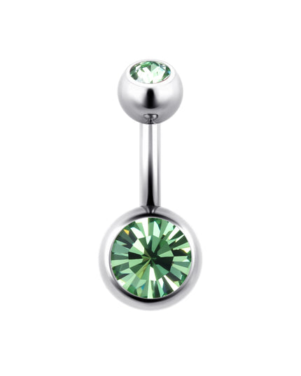 ASTM F136 Titanium Belly Button Ring 14G CZ Navel Barbell Body Jewelry 6/8/10/12mm Hypoallergenic 1Pc