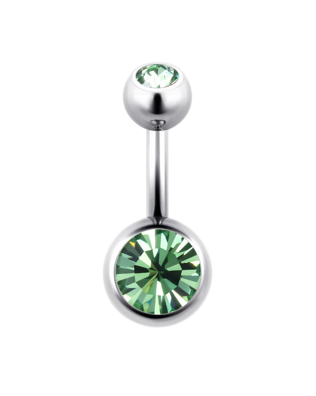 ASTM F136 Titanium Belly Button Ring 14G CZ Navel Barbell Body Jewelry 6/8/10/12mm Hypoallergenic 1Pc