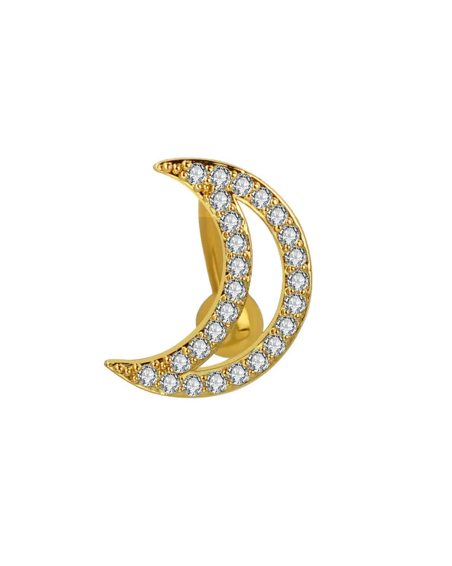 1Piece 14G Stainless Steel Belly Button Rings Crystal Zircon Moon Navel Rings Earring Belly Piercing Sexy Body Jewelry Ombligo