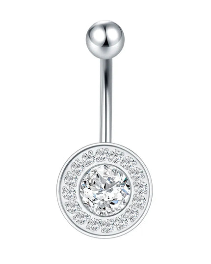 1Pc Titanium Zircon Belly Button Ring Round Heart Flower Navel Piercing Nombril Jewelry 14G Belly Piercing Ombligo