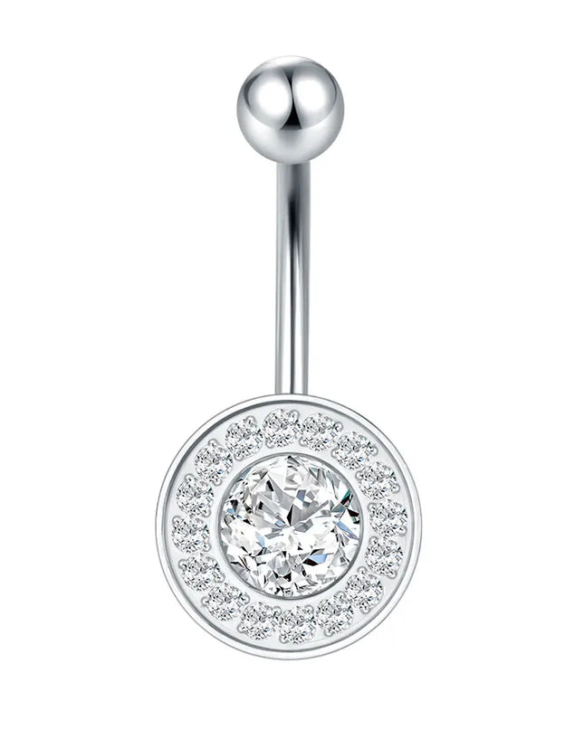 1Pc Titanium Zircon Belly Button Ring Round Heart Flower Navel Piercing Nombril Jewelry 14G Belly Piercing Ombligo