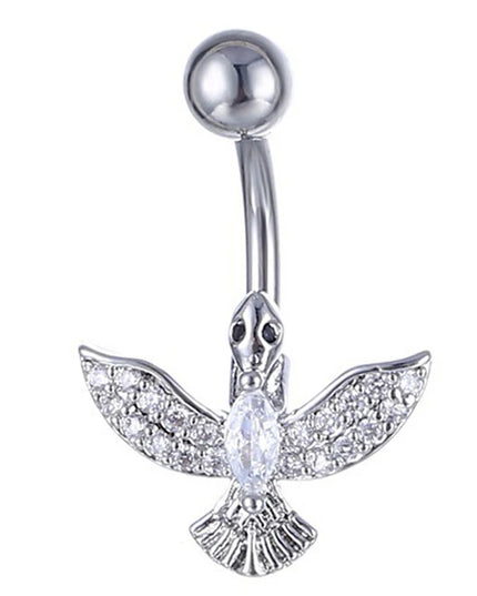 Crystal Belly Button Ring Animal Shape Belly Piercing Stainless Steel Heart Navel Curved Barbell Rings Sexy Body Jewelry