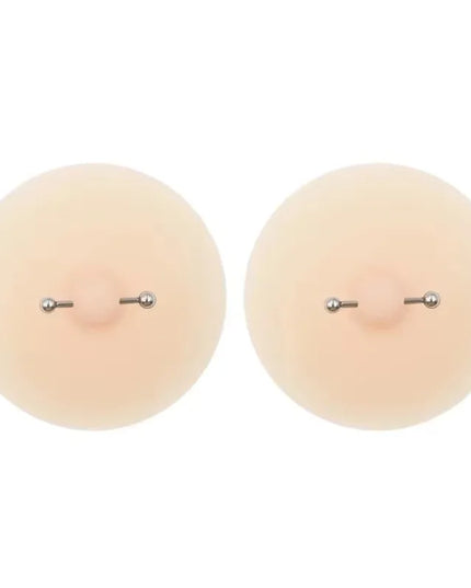 Women Nipple Cover with Faux Piercing Lingerie Breast Pasties Adhesive Chest Pad