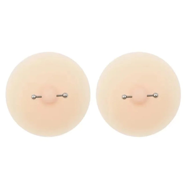 Women Nipple Cover with Faux Piercing Lingerie Breast Pasties Adhesive Chest Pad
