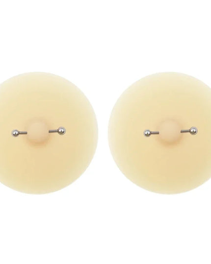 Women Nipple Cover with Faux Piercing Lingerie Breast Pasties Adhesive Chest Pad
