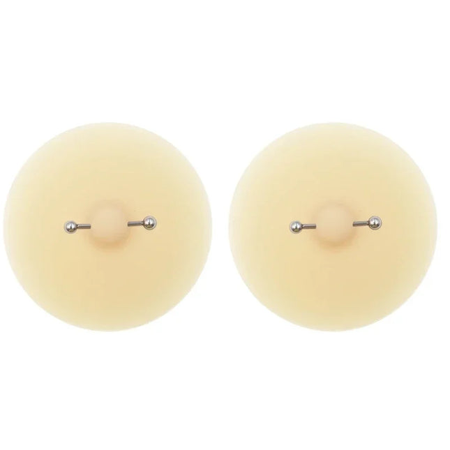 Women Nipple Cover with Faux Piercing Lingerie Breast Pasties Adhesive Chest Pad