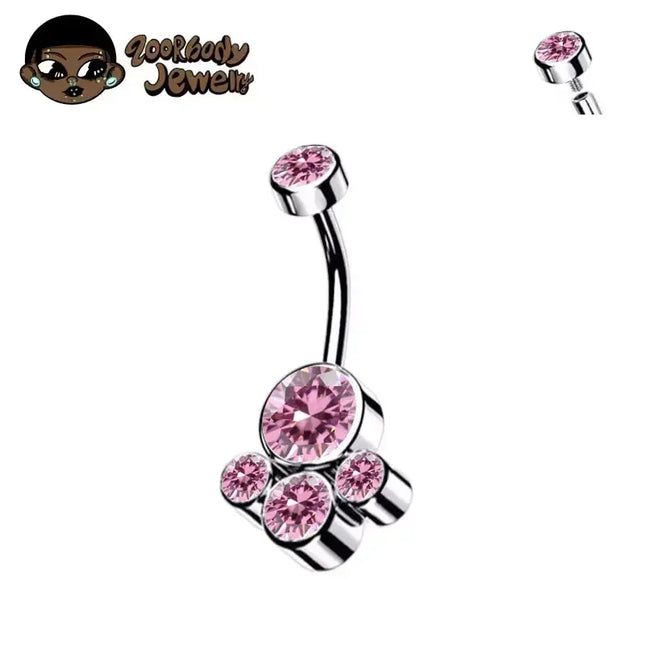 ASTM F136 Titanium Internal Thread Zircon Belly Button Piercing Sexy Belly Dance Piercing Bellybutton Body Jewelry Belly Ring