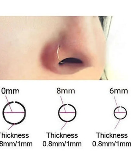 1/2pcs Nose Ring Clips Septum Ring Hoop Cartilage Tragus Helix Small Piercing Nose Rings  For Women Body Jewelry Accessories