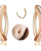 Rose gold  2PCS / Navel & Bell Button Rings / 1.6x10mm|body|Geometric