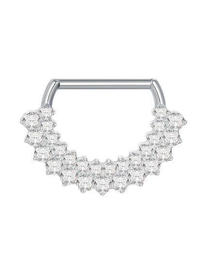1Pc G23 Titanium CZ Zircon D Shape Nipple Piercing Ring 14G 14mm Nipple Barbell Jewelry Women Girl Nipple Shield Jewelry