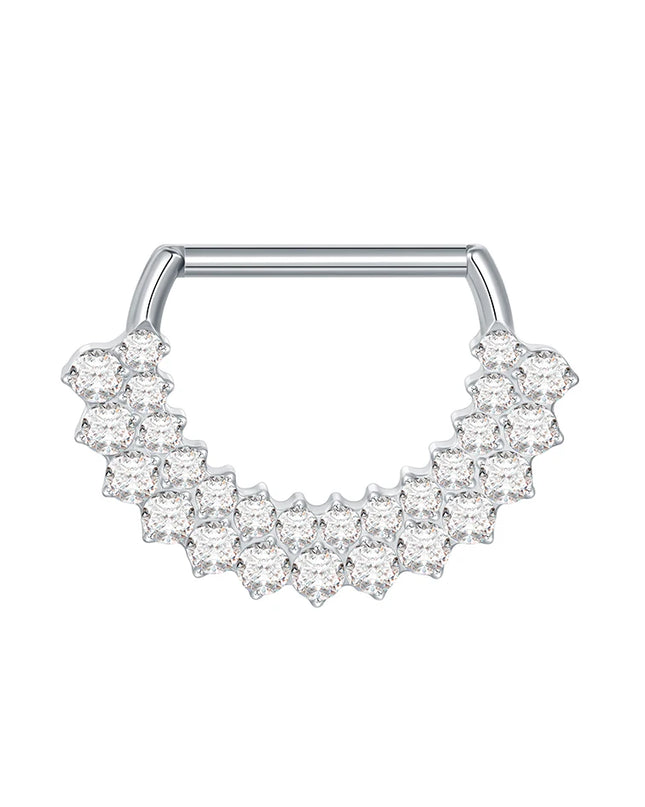 1Pc G23 Titanium CZ Zircon D Shape Nipple Piercing Ring 14G 14mm Nipple Barbell Jewelry Women Girl Nipple Shield Jewelry