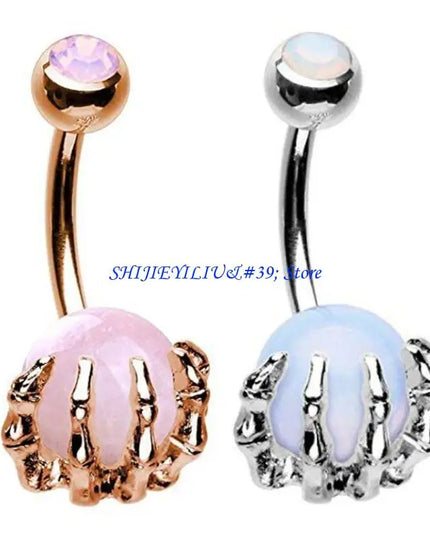E21F Surgical Steel Belly Button Rings Colorful Gemballs Navel Rings Piercing Jewelry