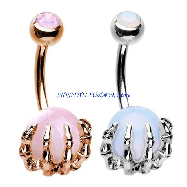E21F Surgical Steel Belly Button Rings Colorful Gemballs Navel Rings Piercing Jewelry