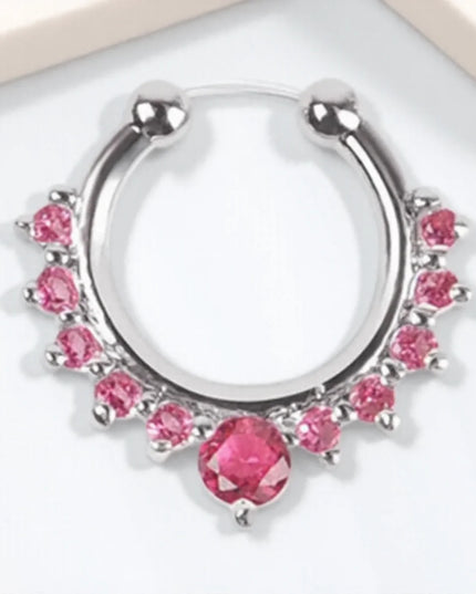 1PC Fashion Rhinestone Nose Ring Lip Ring Faux Septum Rings Unisex Jewelry Perfect for Women Men Stylish Earring Set