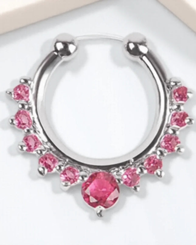 1PC Fashion Rhinestone Nose Ring Lip Ring Faux Septum Rings Unisex Jewelry Perfect for Women Men Stylish Earring Set