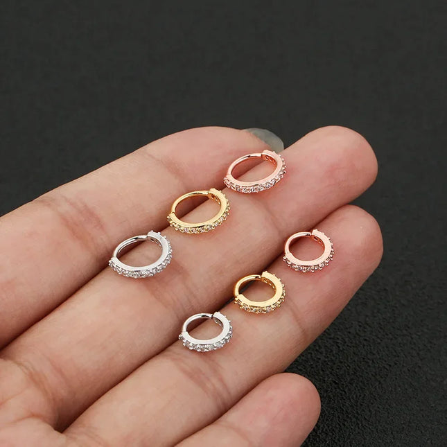 1/2/3pcs Fake Nose Ring For Women Stainless Steel Round Cartilage Tragus Helix Ear Nose Piercing Falso Nariz Body Jewelry