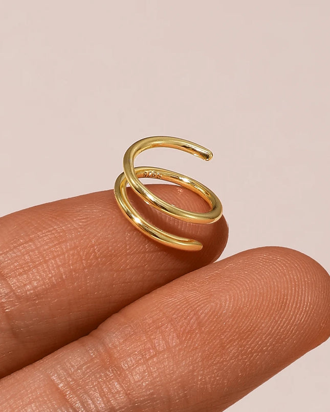 Aide Sterling Silver 925 Pierceing Zircon Nose Ring Simple Round Size Printing Twist Rope Nose Ring Women Jewelry Nose Rings 1pc