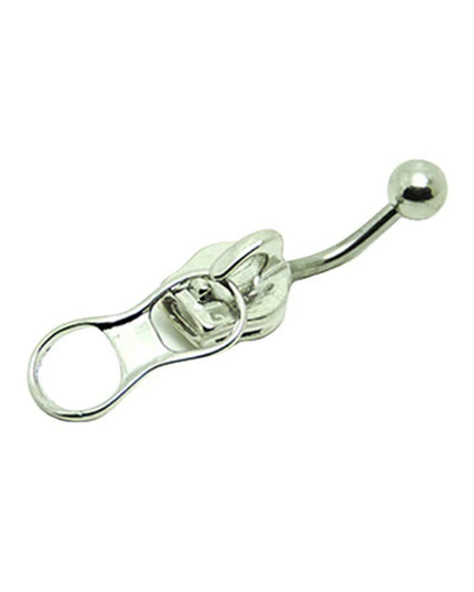 Punk Belly Button Rings Stainless Steel Navel Nail Creative Zipper Navel Ring For Women Girls Body Piercing Jewelry GiftsHot