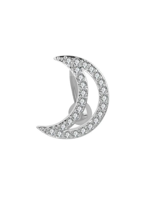1Piece 14G Stainless Steel Belly Button Rings Crystal Zircon Moon Navel Rings Earring Belly Piercing Sexy Body Jewelry Ombligo