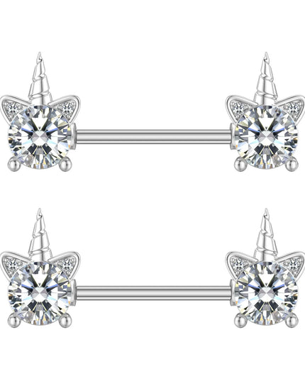 2pcs Animal Plant Series Nipple Piercing Shield Barbell for Women Both Sides Screwed Sexy Body Nipple Ring Piercings Nombril
