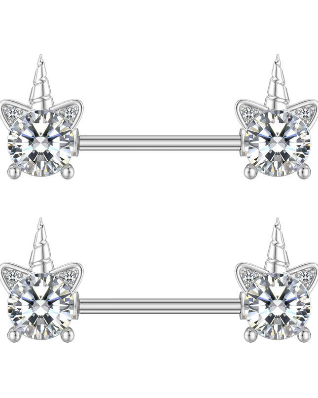 2pcs Animal Plant Series Nipple Piercing Shield Barbell for Women Both Sides Screwed Sexy Body Nipple Ring Piercings Nombril