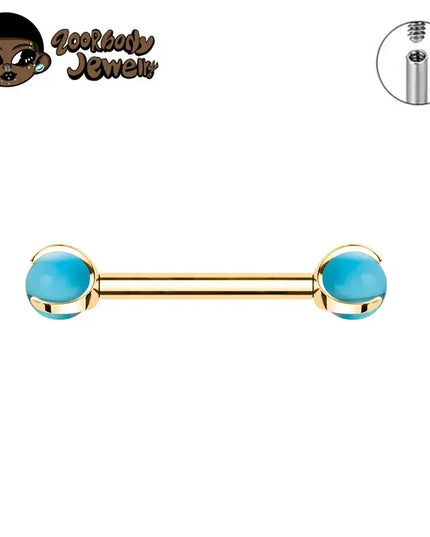 ASTM F136 Titanium Nipple Piercing 14G Internally Threaded Straight Barbell with Crystal Tongue Ring Nipple Industrial Piercing