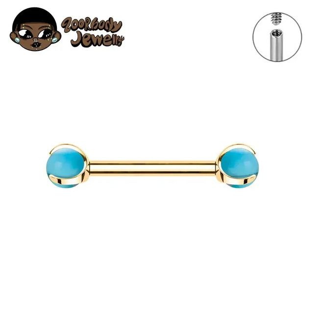 ASTM F136 Titanium Nipple Piercing 14G Internally Threaded Straight Barbell with Crystal Tongue Ring Nipple Industrial Piercing