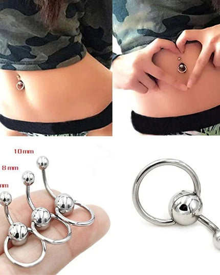 Surgical Belly Button Rings for Women Nombril Ombligo Navel Ring Earrings Stainless Steel Barbell Round Body Piercing Jewelry