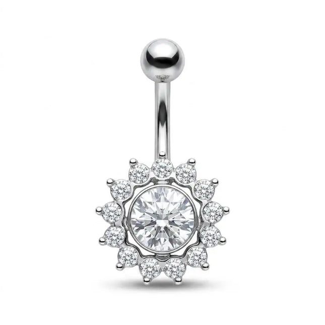 Belly Button Rings Mixed Purple Zircon Dangle Design Stainless Steel Durable Navel Rings for Daily Outfit Matching