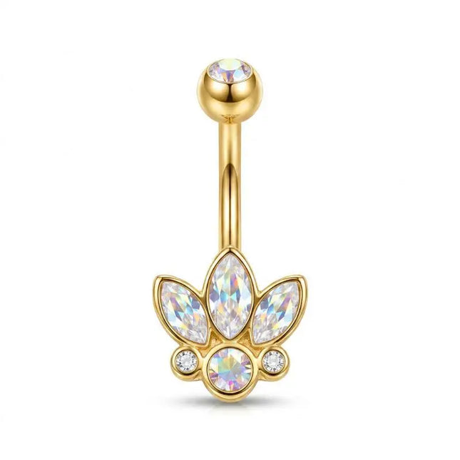 Crystal Pendant Belly Button Ring For Women Star Zircon Navel Ring Jewelry Pentagram Belly Ring Sexy Body Piercing Jewelry