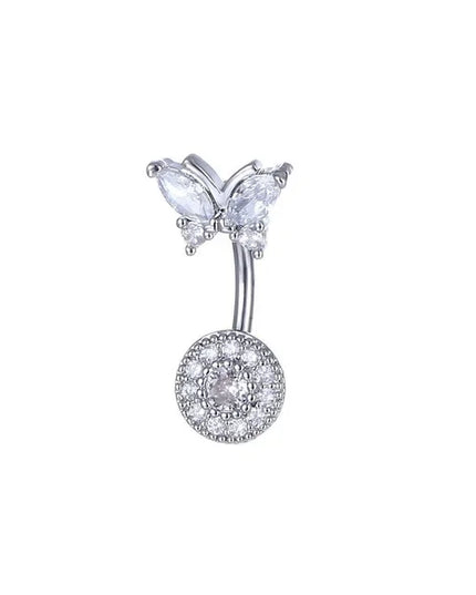 Dainsty Dangled Belly Button Rings Surgical Steel 14G Bar Navel Piercing Ring Crystal CZ Bee Flower Heart Belly Ring Ear Jewelry