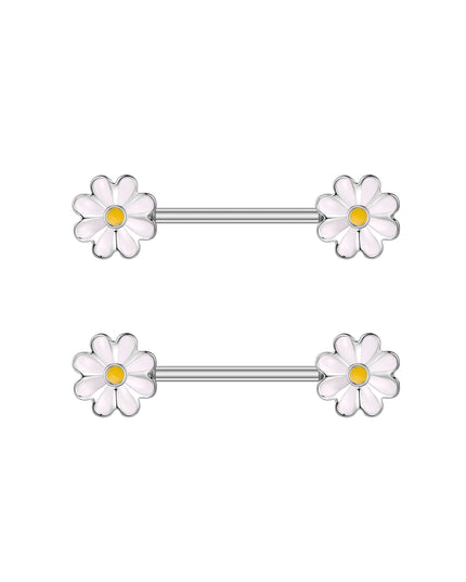 2pcs Heart Bear Dangled Nipple Piercings Screwed 14G Flower Butterfly Shield Bar Barbell Nipple Ring Piercing Nombril Jewelry