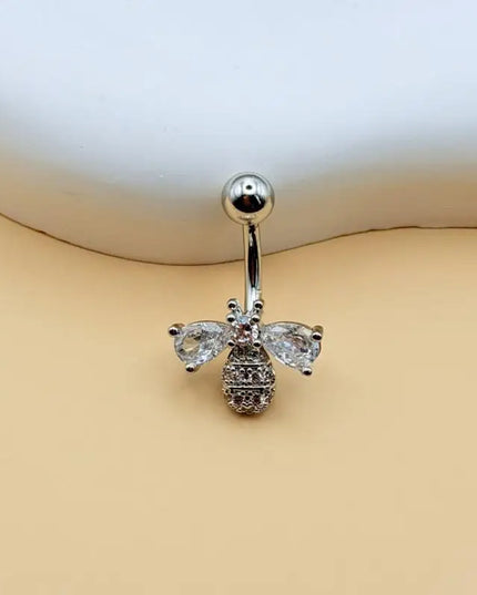 Steel Belly Button Ring Cute Devil Heart Cubic Zirconia Inlaid Hypoallergenic Navel Ring for Teen Girls Daily Use