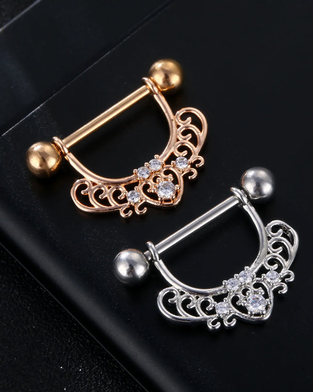 Sexy Nipple Ring Stainless Steel Zircon U Shape Barbell Nipple Studs Piercing Helix Piercing Body Papillary nail Jewelry