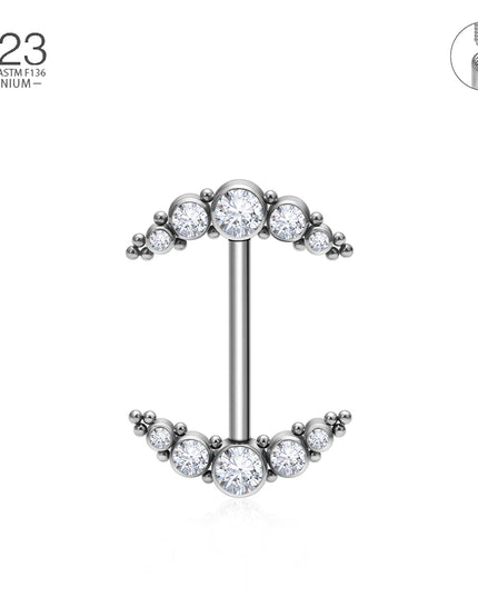 14G Nipple Rings G23 Titanium Barbell Zircon Nipple Shield Piercing for Women Girls Sexy Nipple Piercing Jewelry