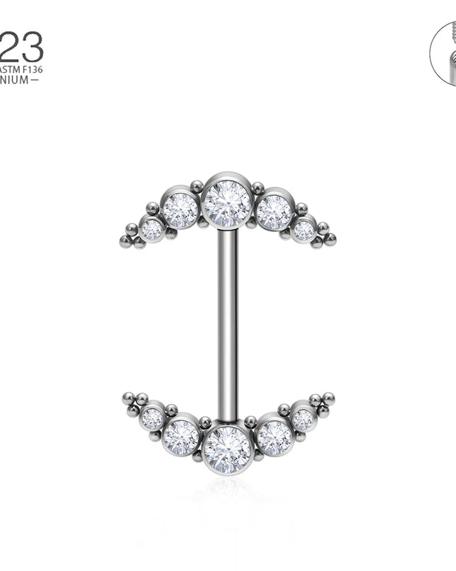 14G Nipple Rings G23 Titanium Barbell Zircon Nipple Shield Piercing for Women Girls Sexy Nipple Piercing Jewelry