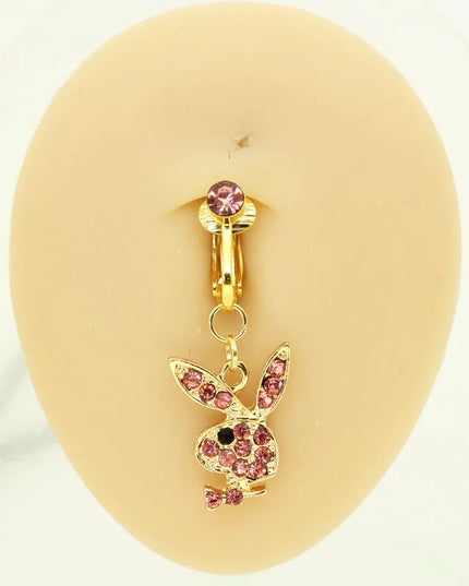 Fake belly Piercing Bunny Fake Belly Button Rings for Women Non piercing Navel rings Body Jewelry Belly Rings