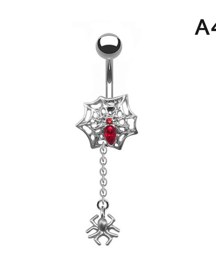 1Pcs Heart Belly Button Rings Pink 14G Women Fashion Belly Ring Dangle Cz Butterfly Punk Spider Navel Piercing Barbell Pircing