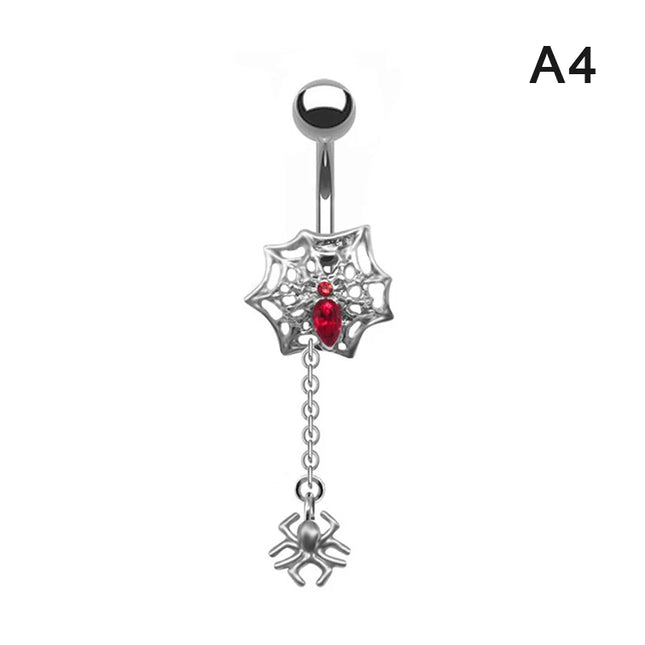 1Pcs Heart Belly Button Rings Pink 14G Women Fashion Belly Ring Dangle Cz Butterfly Punk Spider Navel Piercing Barbell Pircing