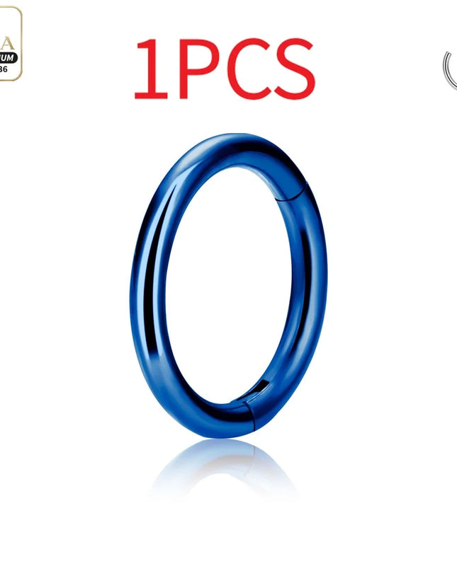 Nose Rings G23 Titanium Lip Ring For Women And Men Piercing Jewelry Hoop Earrings Mixed Color Body Clips Hinged