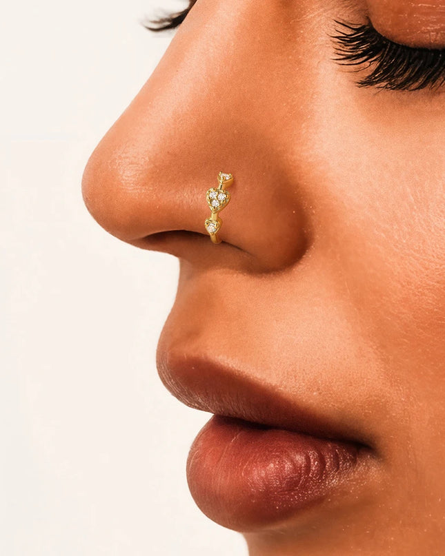 Aide Sterling Silver 925 Pierceing Zircon Nose Ring Simple Round Size Printing Twist Rope Nose Ring Women Jewelry Nose Rings 1pc